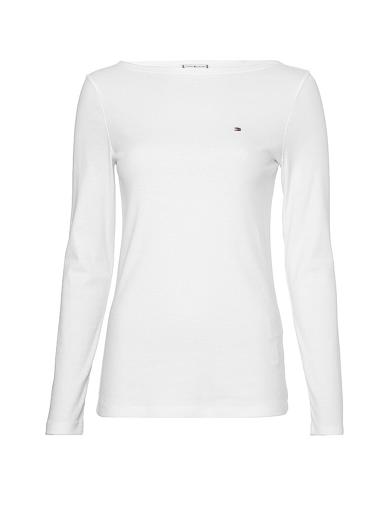 TOMMY HILFIGER Langarmshirt Slim Fit  weiß | M